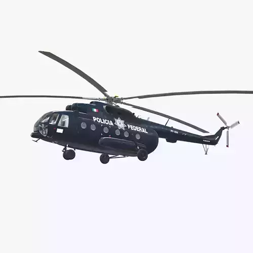 Mi-17 Mexican Police Low-poly 3D model