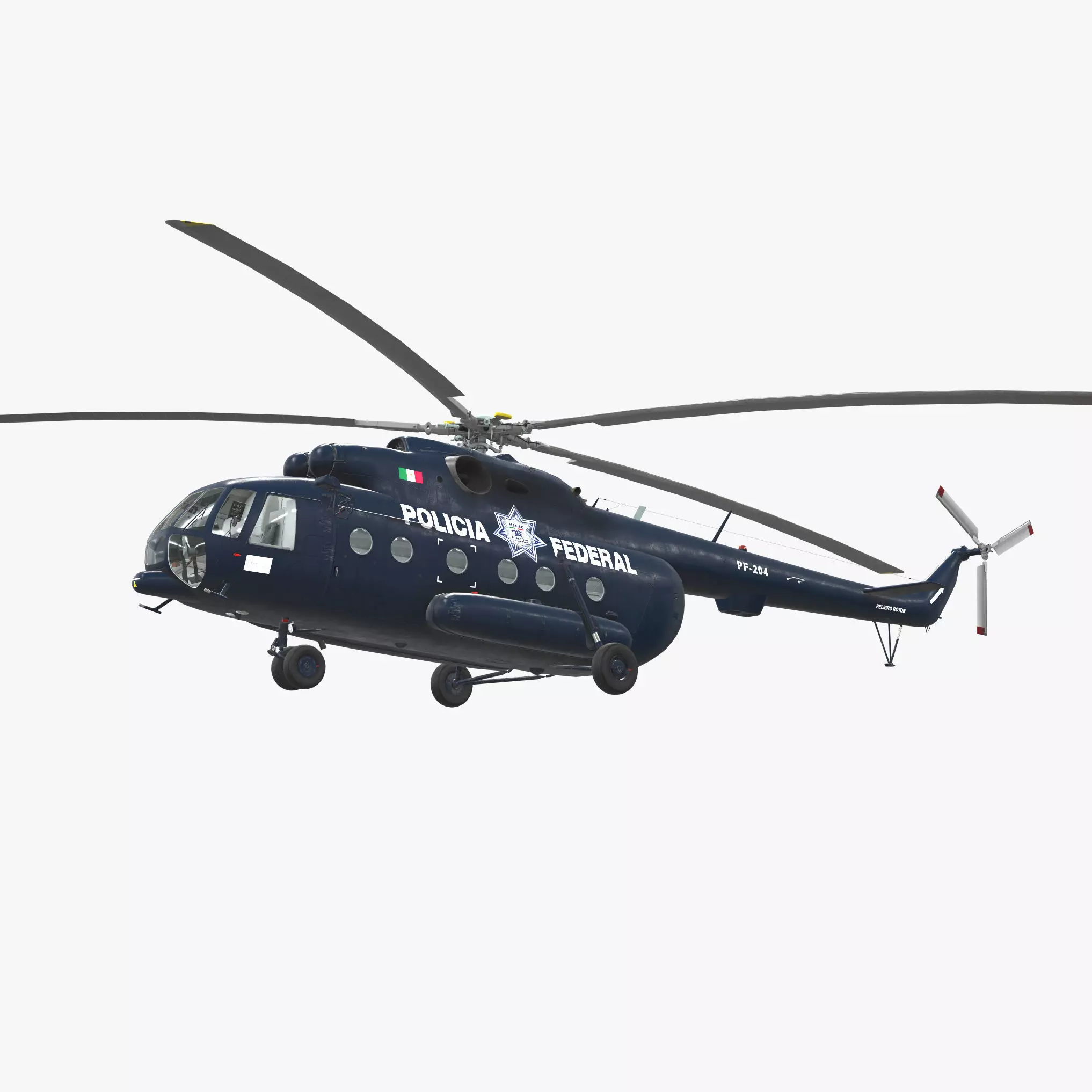 Mi-17 Mexican Police Low-poly 3D model_0