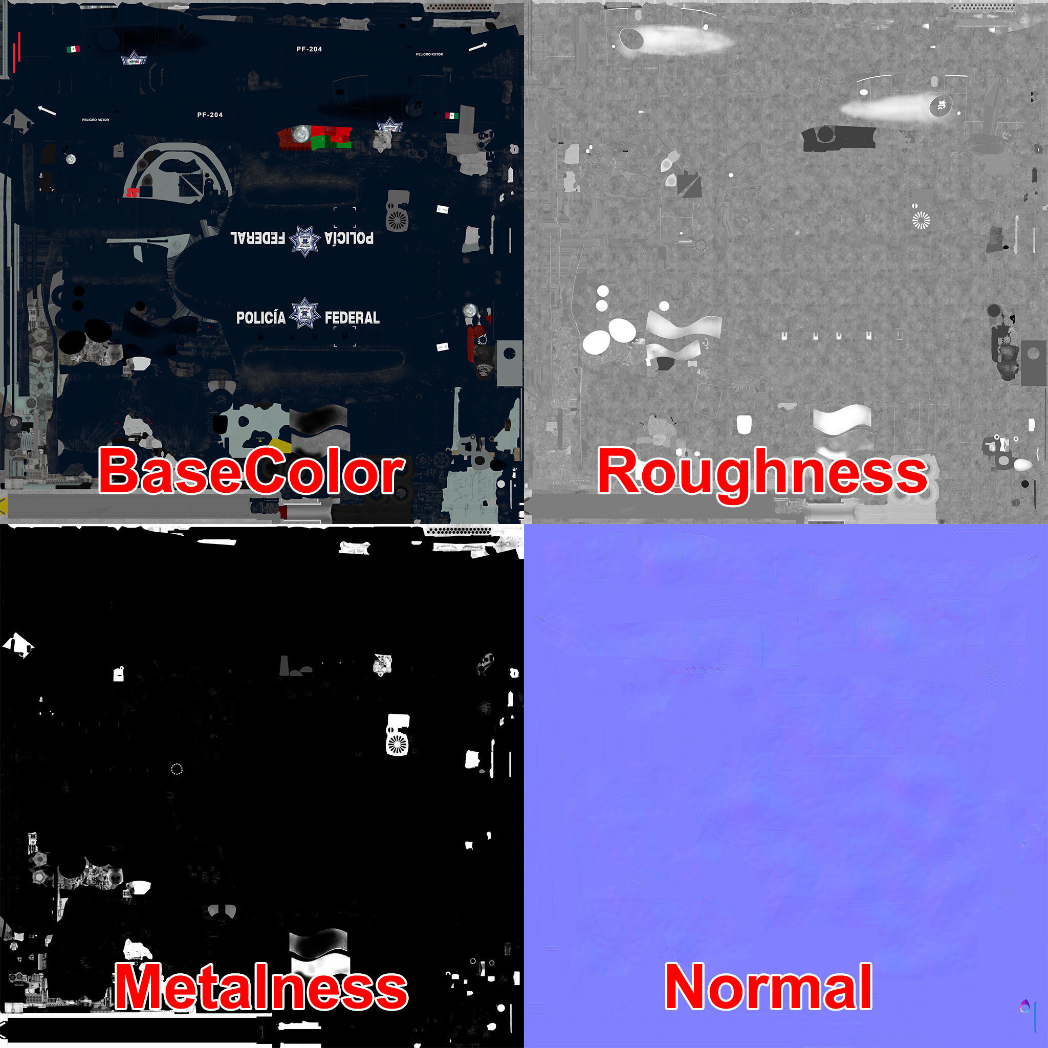 Mi-17 Mexican Police Low-poly 3D model_64