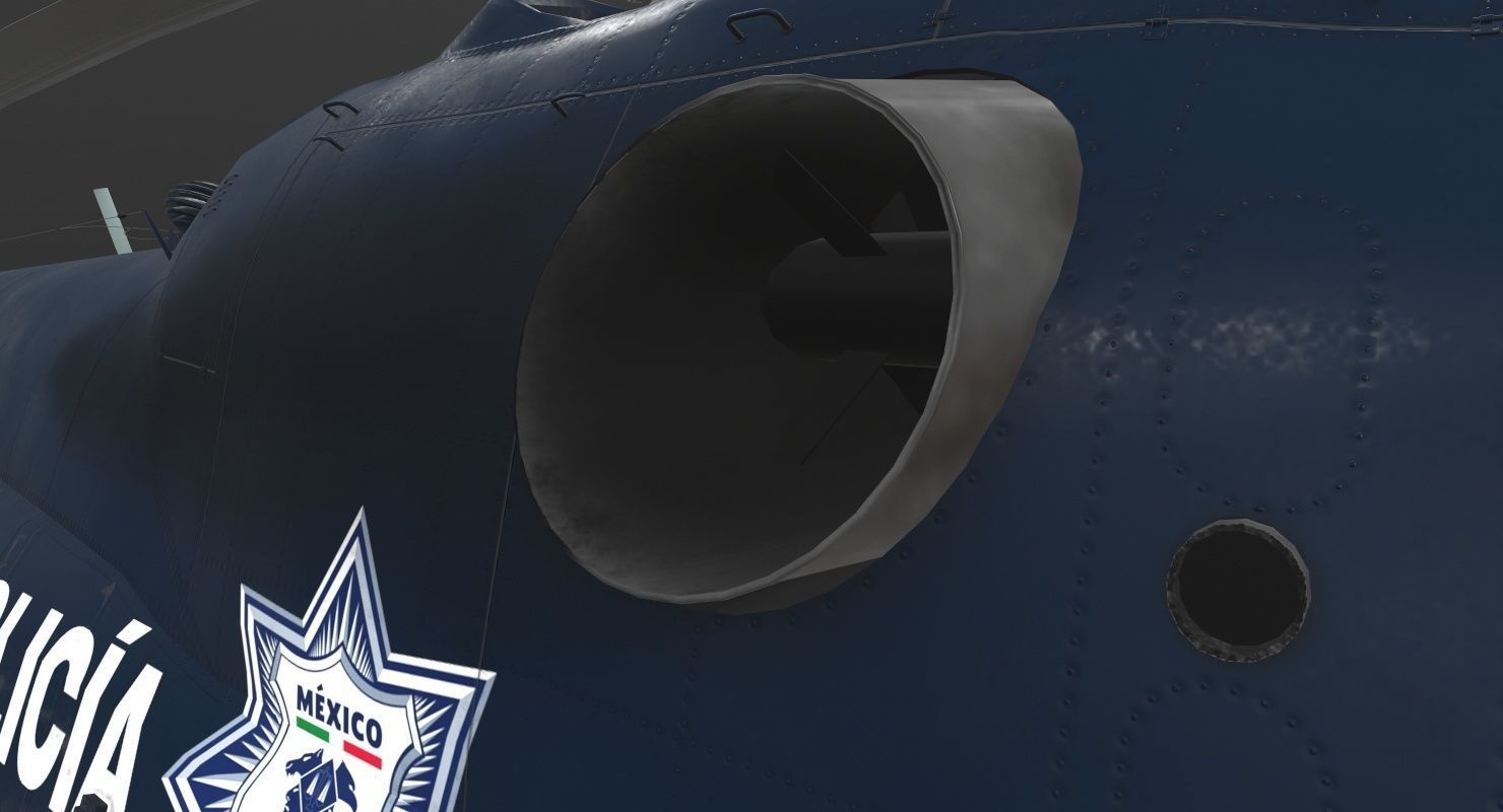 Mi-17 Mexican Police Low-poly 3D model_29