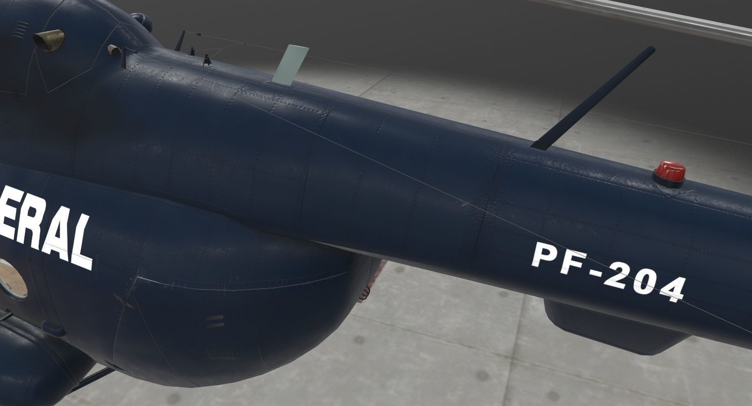 Mi-17 Mexican Police Low-poly 3D model_11