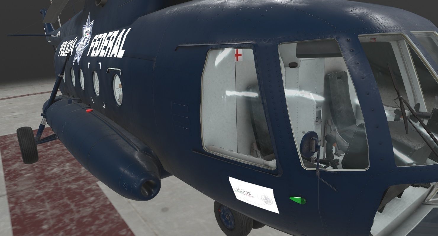 Mi-17 Mexican Police Low-poly 3D model_17