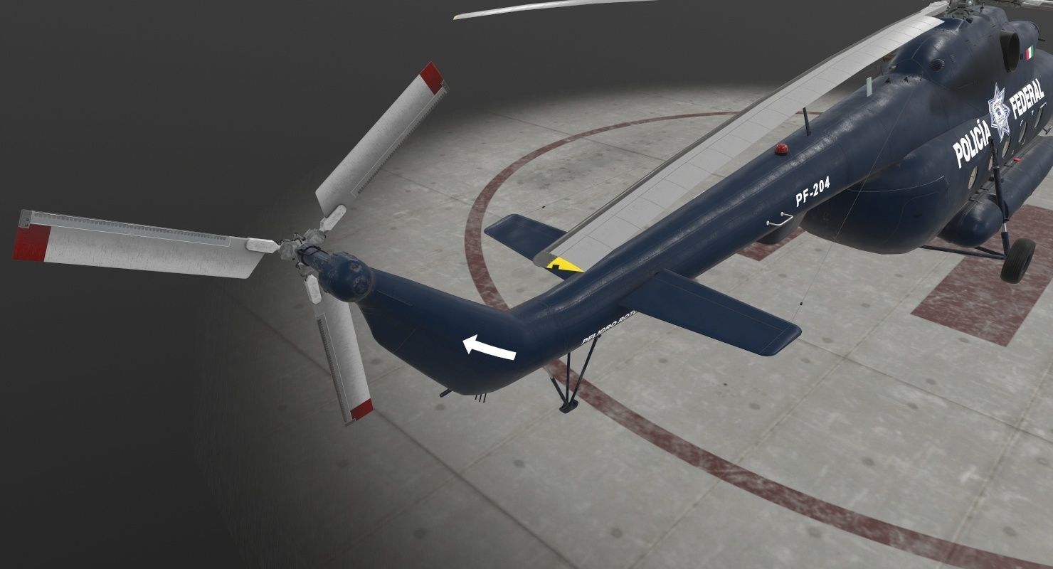 Mi-17 Mexican Police Low-poly 3D model_14