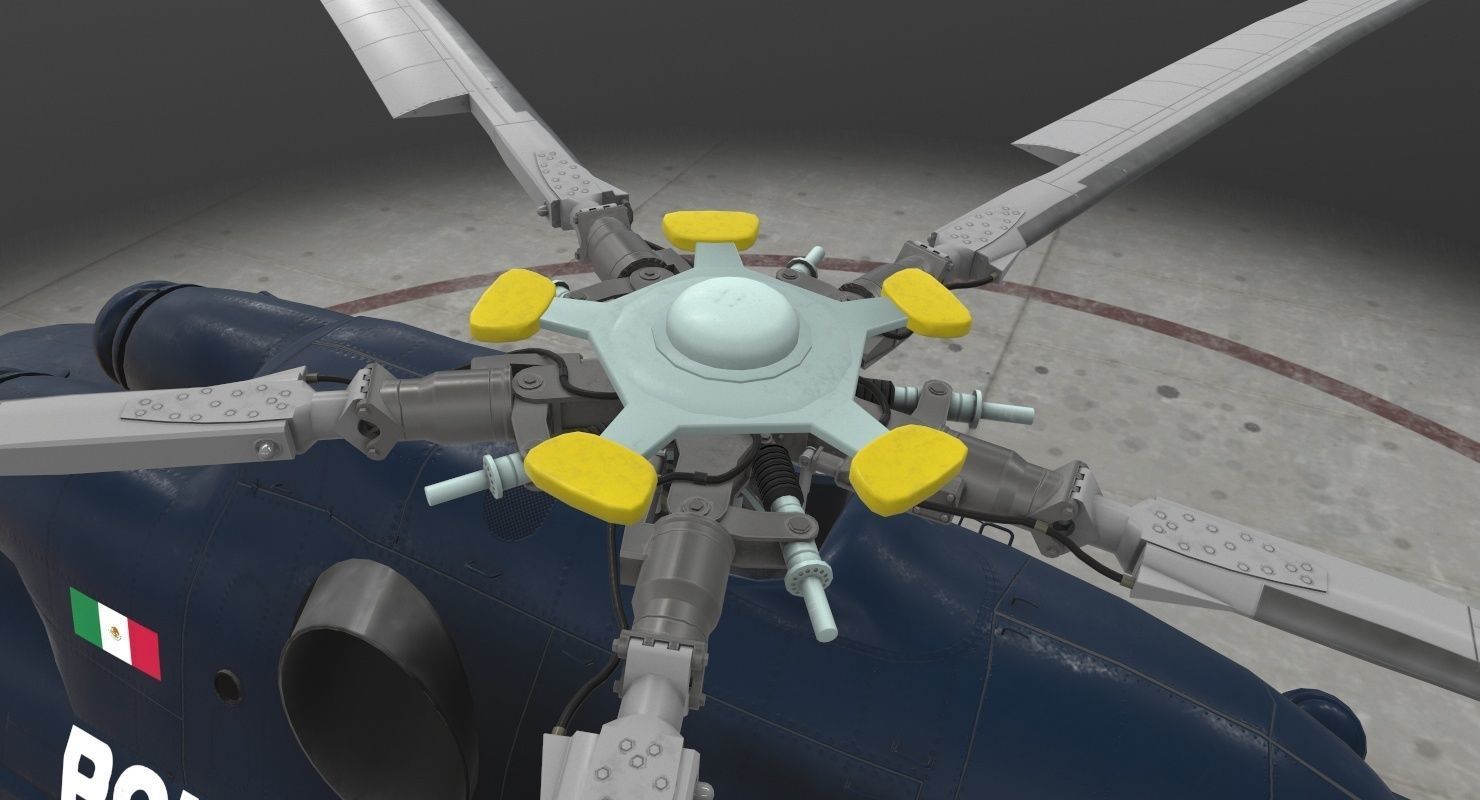 Mi-17 Mexican Police Low-poly 3D model_26