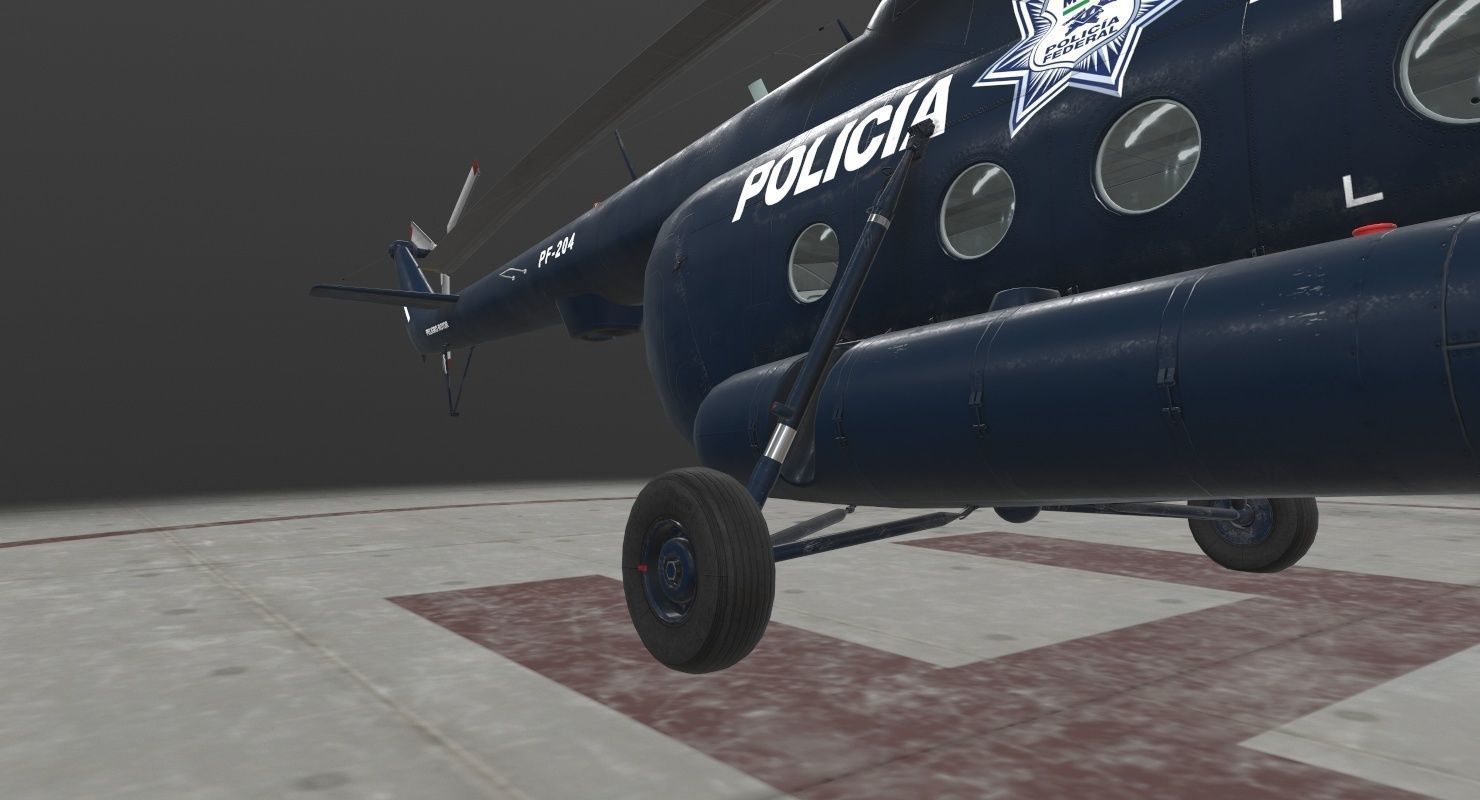 Mi-17 Mexican Police Low-poly 3D model_42