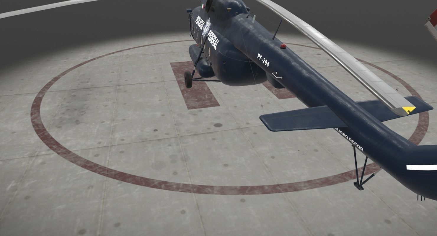 Mi-17 Mexican Police Low-poly 3D model_13