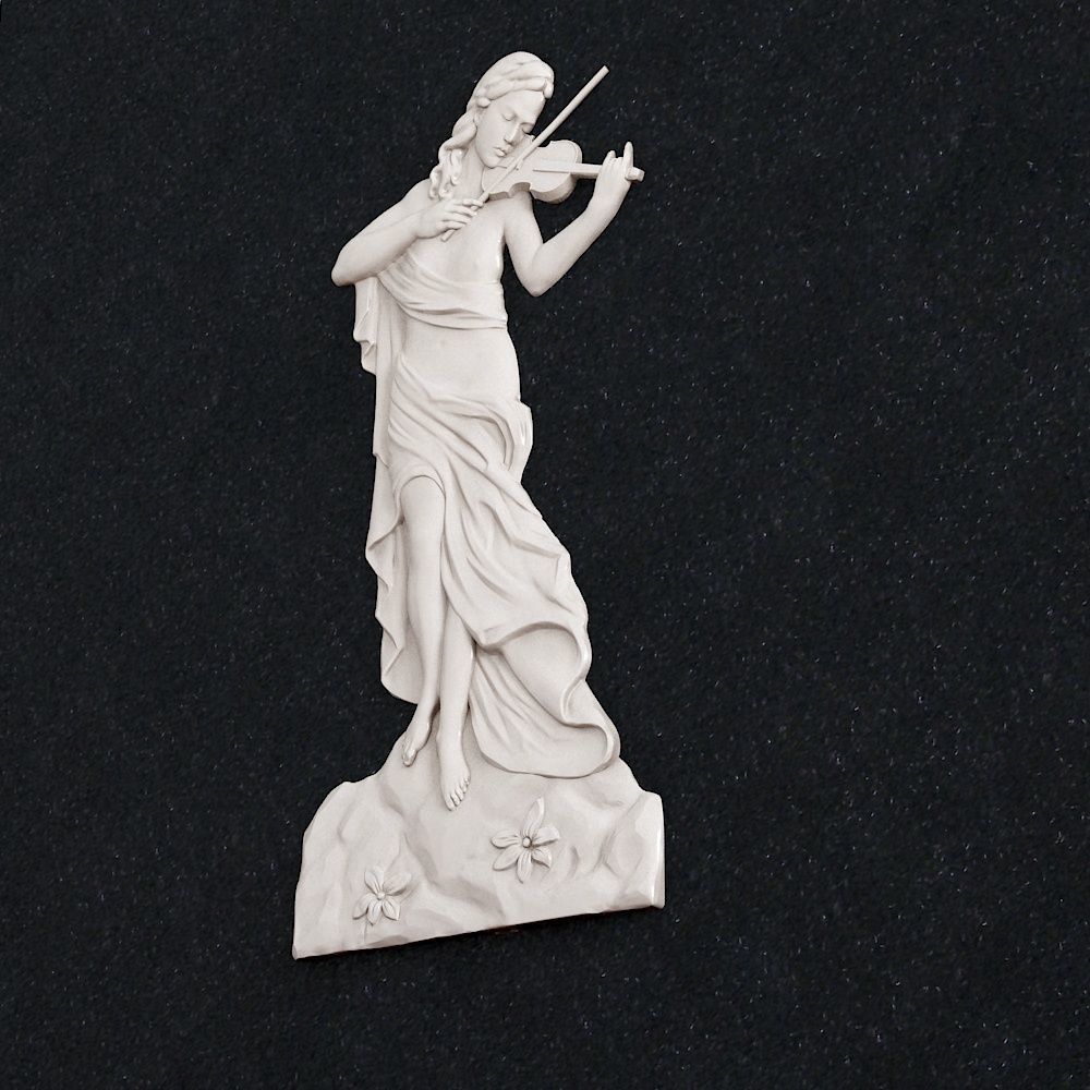 Girl violin 3D print model_1