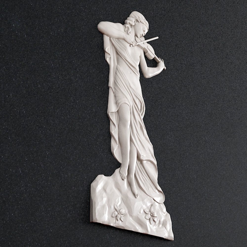 Girl violin 3D print model_2