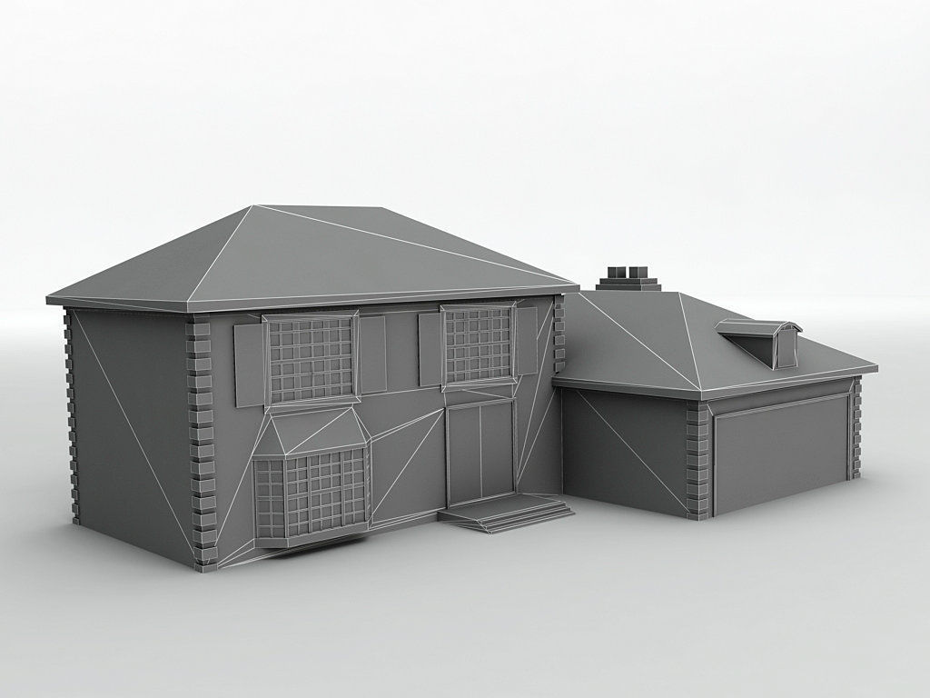 House 7 Low-poly 3D model_2