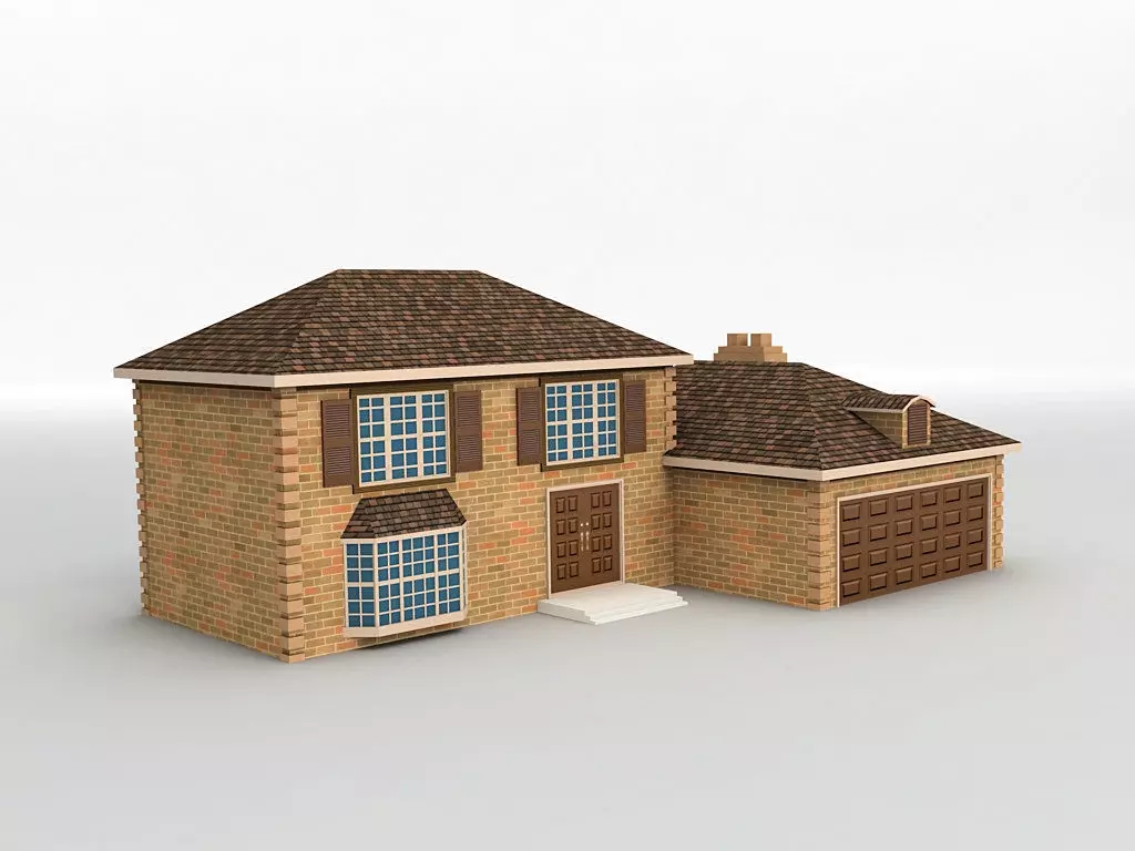 House 7 Low-poly 3D model_0