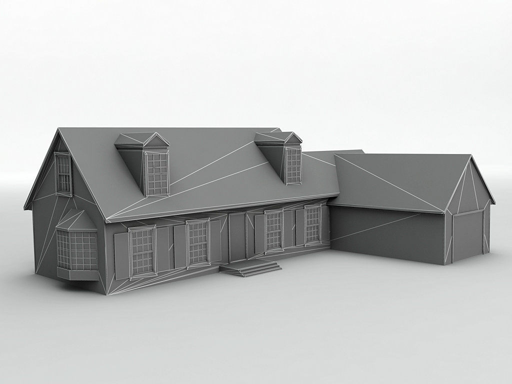 House 9 Low-poly 3D model_2