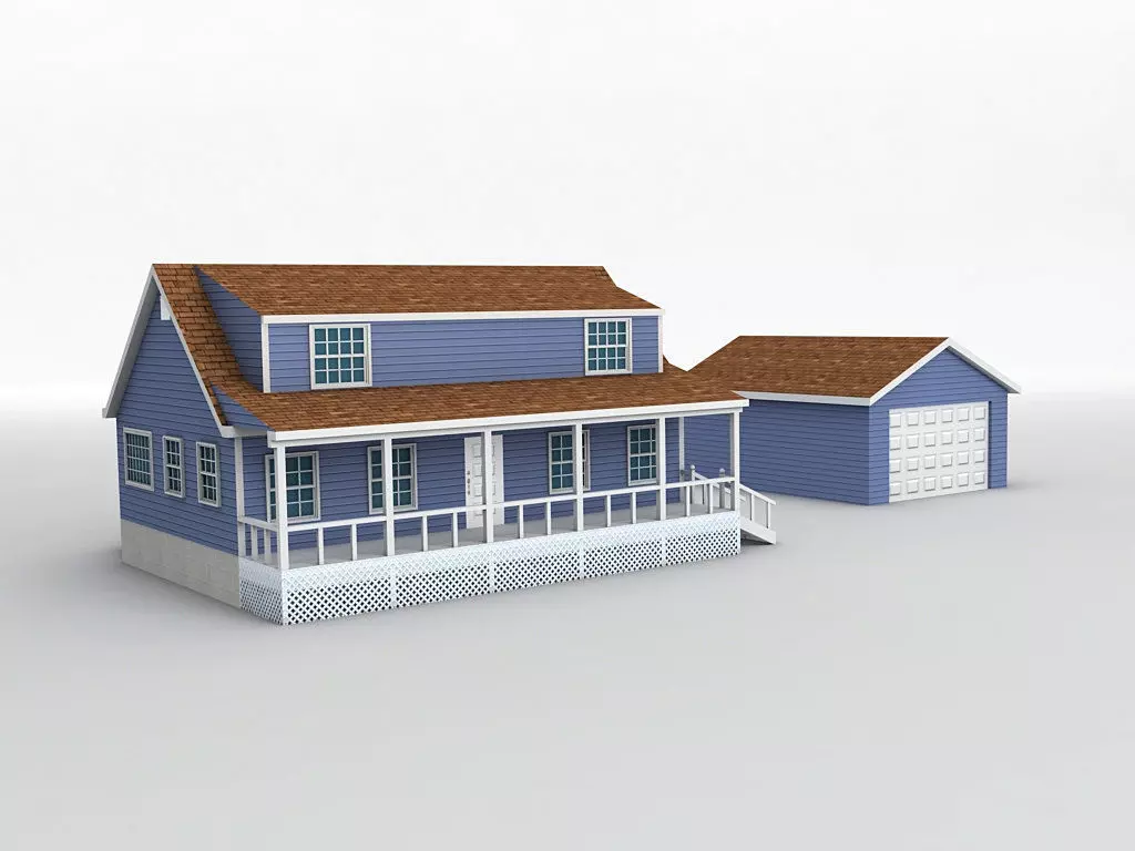 House 10 Low-poly 3D model_0