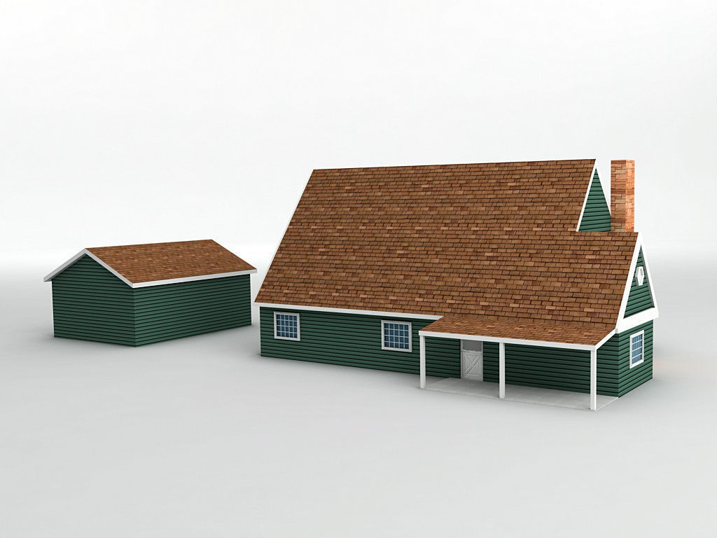 House 11 Low-poly 3D model_2