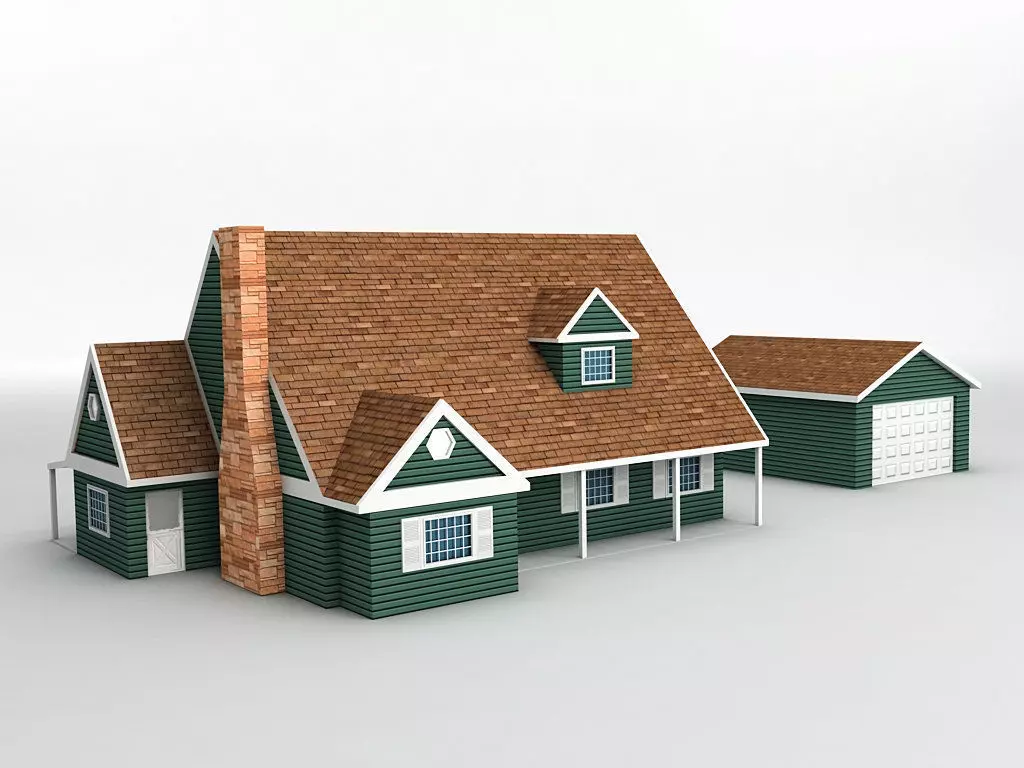 House 11 Low-poly 3D model_0