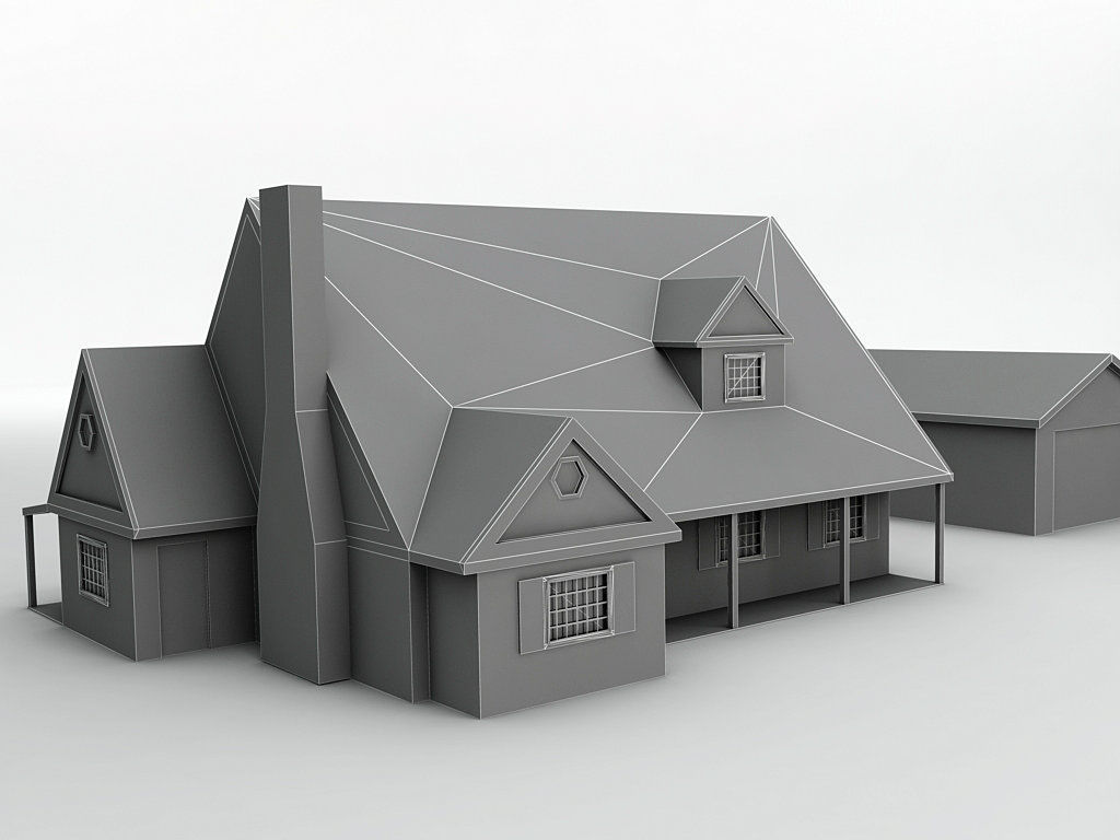 House 11 Low-poly 3D model_3