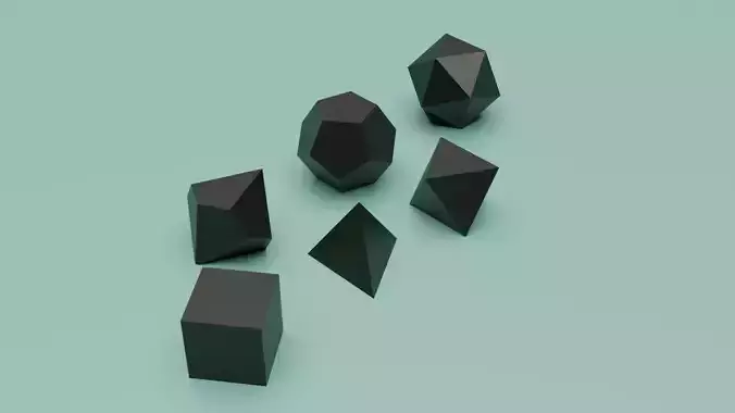 Blank Polyhedral Dice Set 3D print model