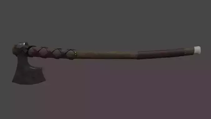 Viking Axe with PBR Materials for Blender Low-poly 3D model