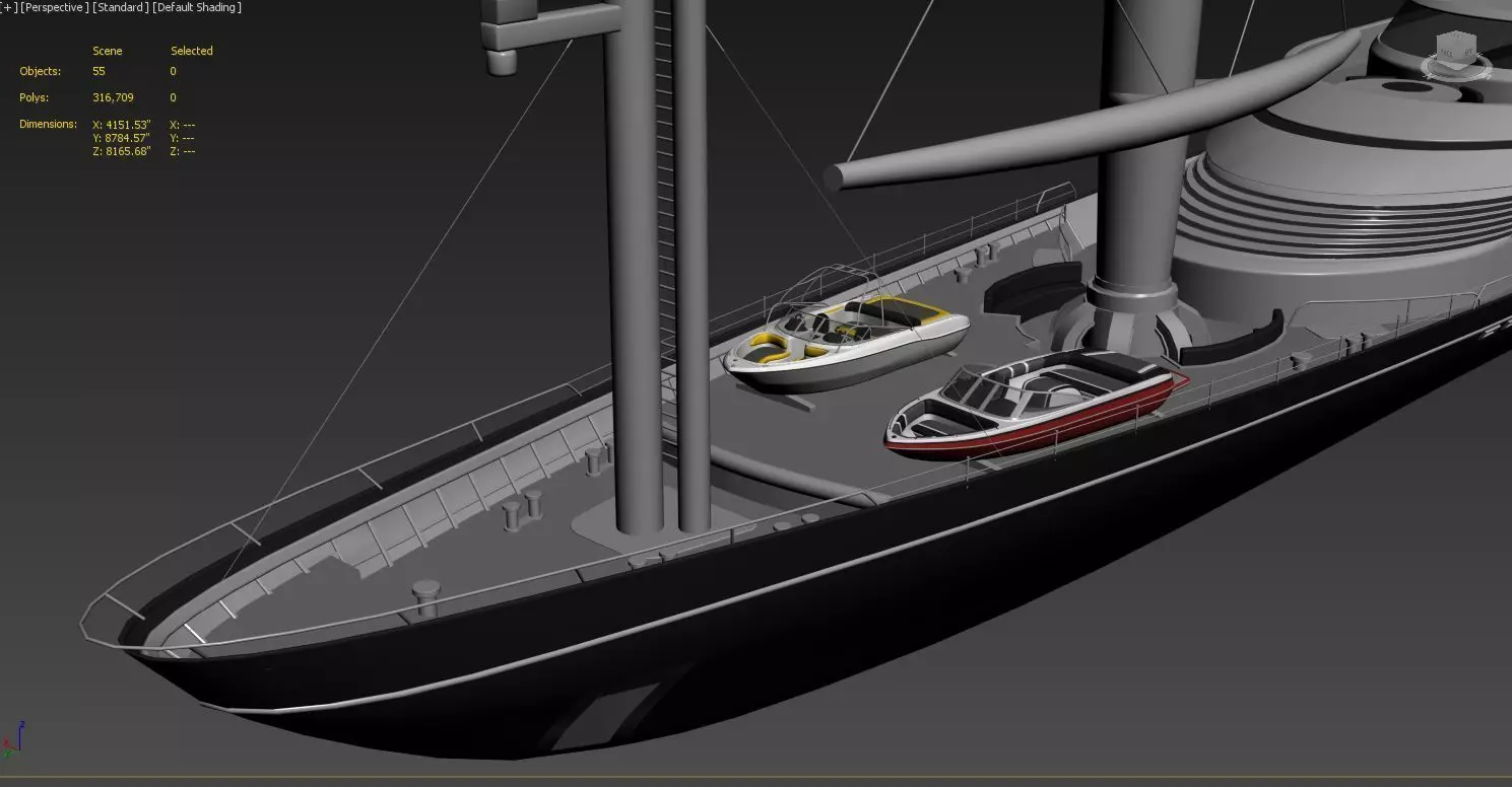 sailboat 3D model ship with boat Low-poly 3D model_0