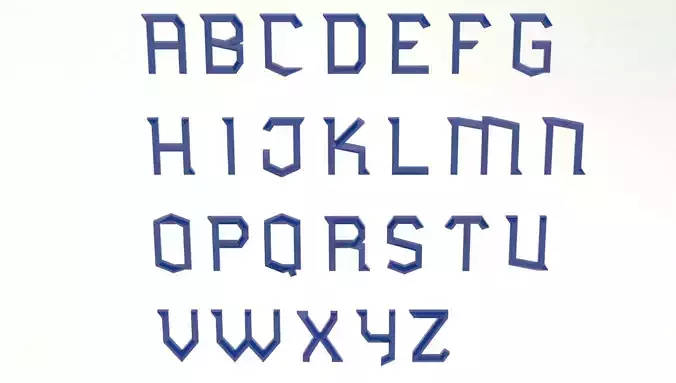 Lowpoly Alphabet Collection font with letters and numbers