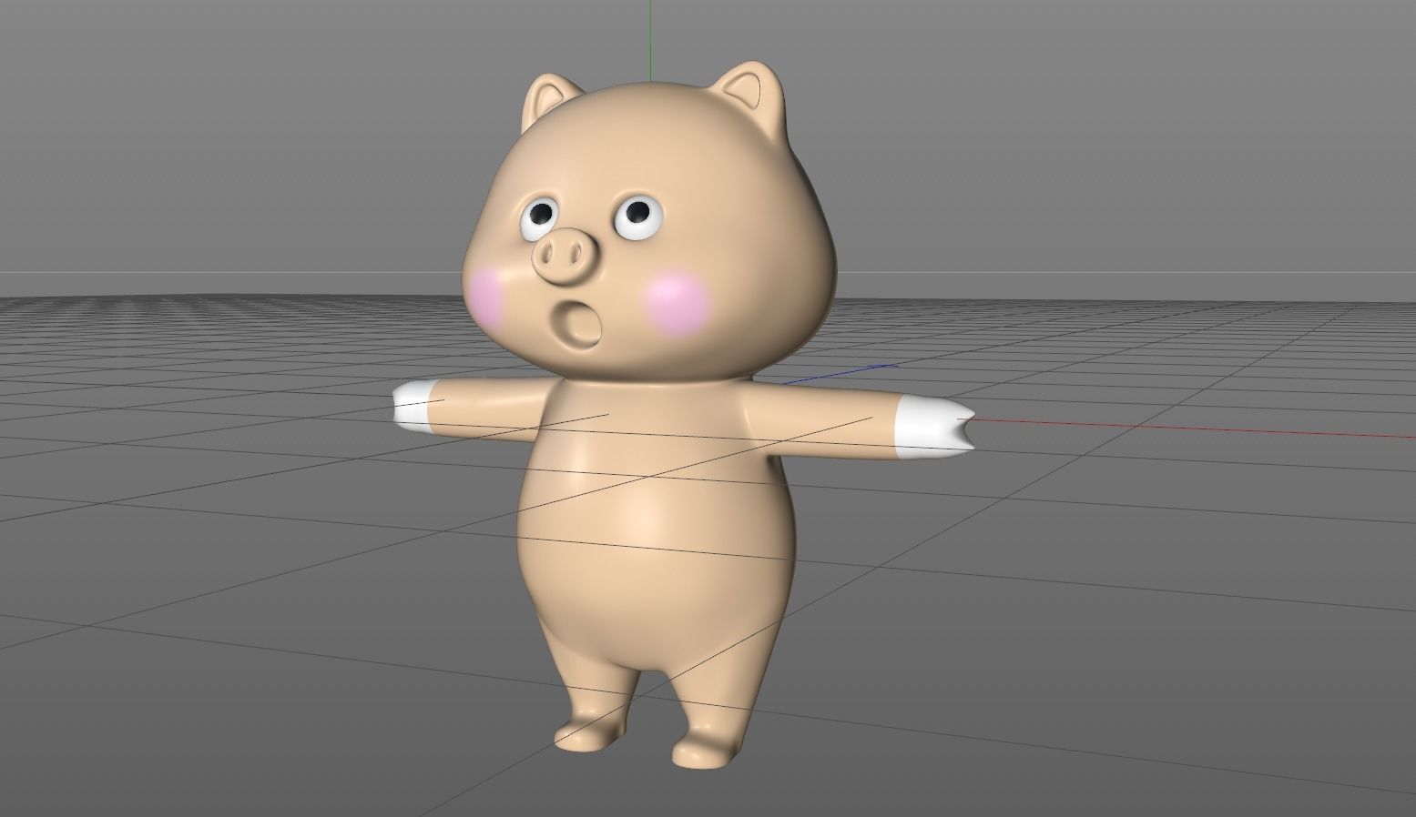 Selling cute pigs---C4D modeling binding 3D model_2