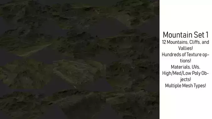Mountain Set 1 Low-poly 3D model