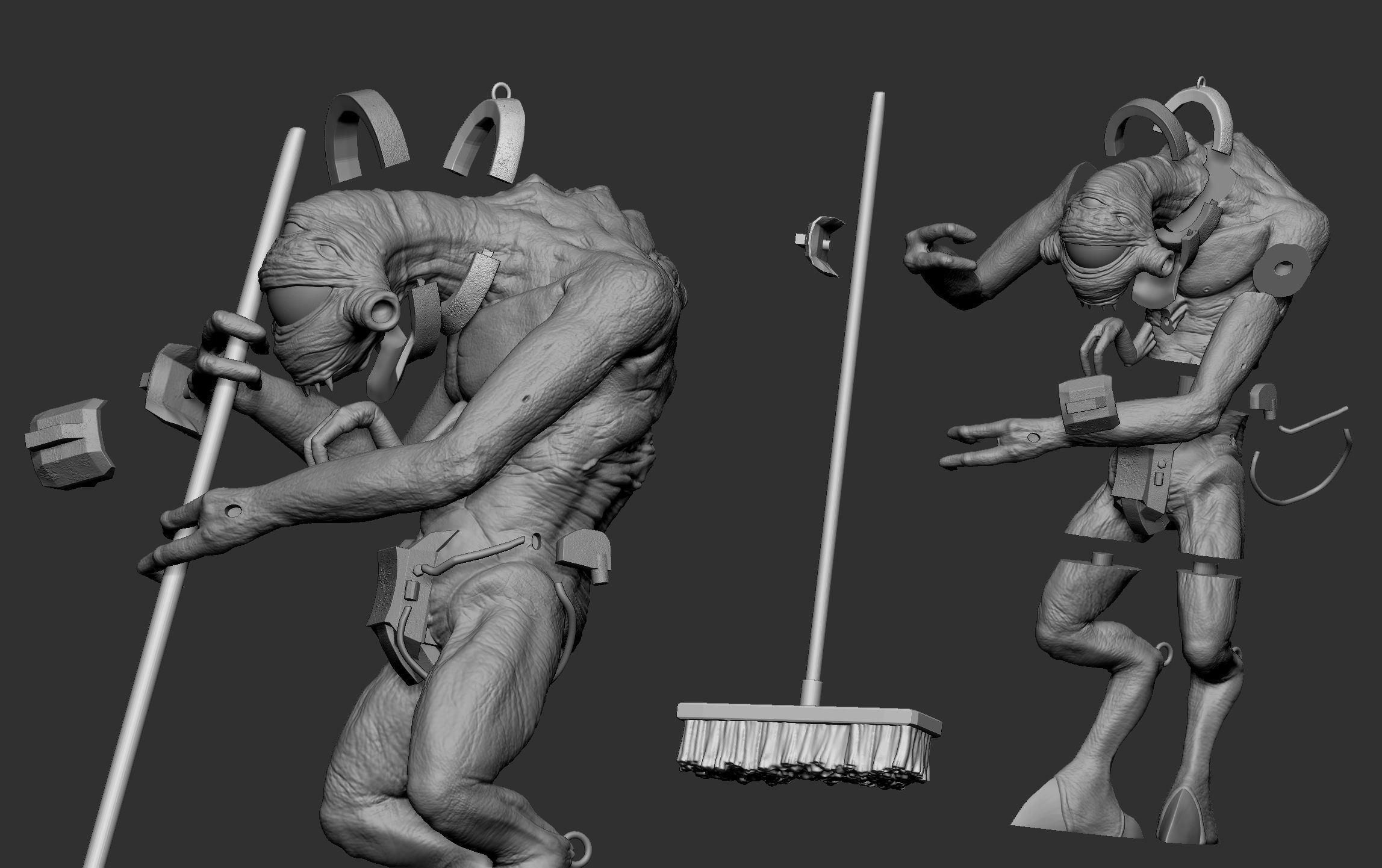 Vortigaunt and Slave Vortigaunt - STL 3D Print 3D print model_9