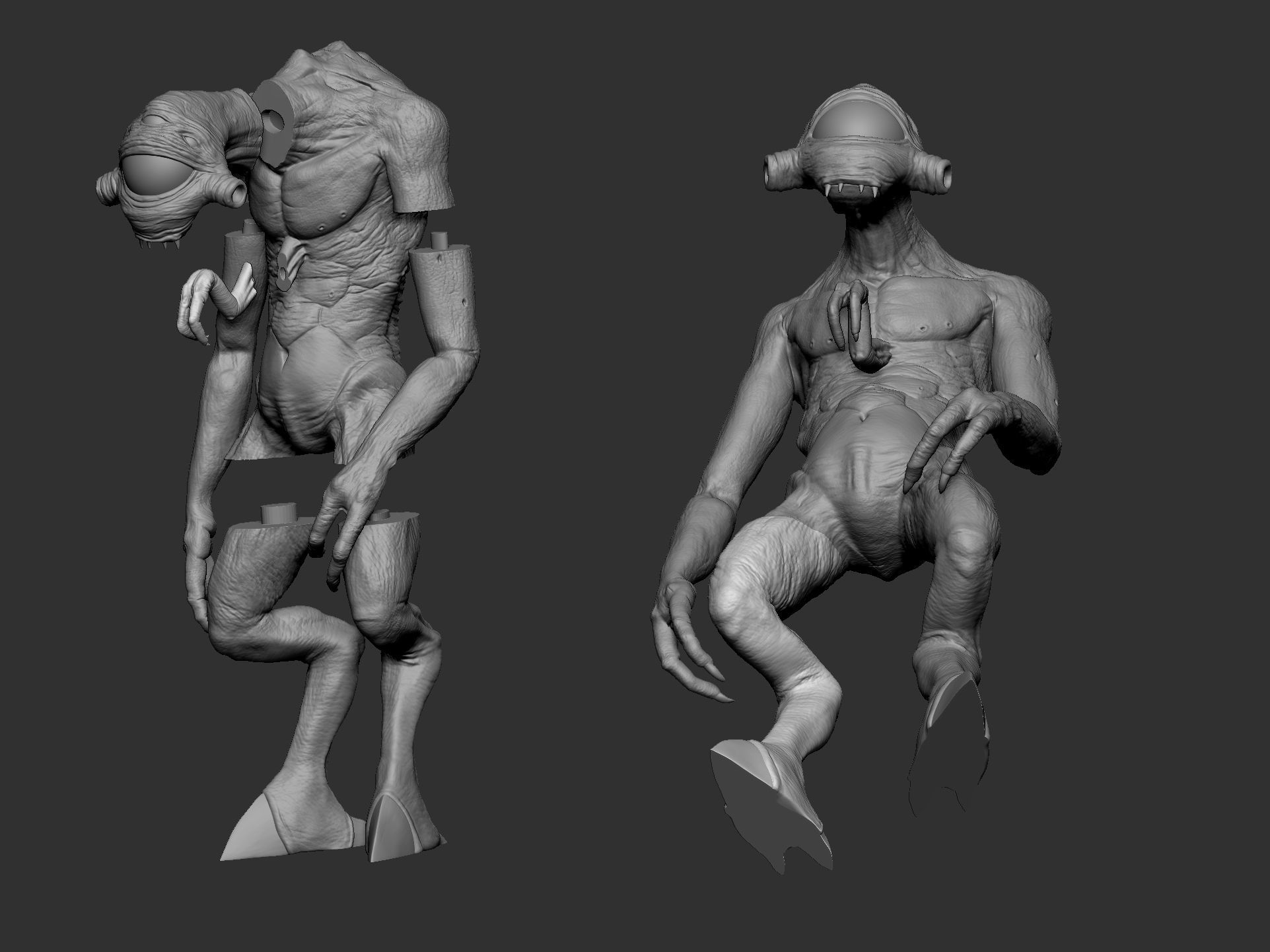 Vortigaunt and Slave Vortigaunt - STL 3D Print 3D print model_7