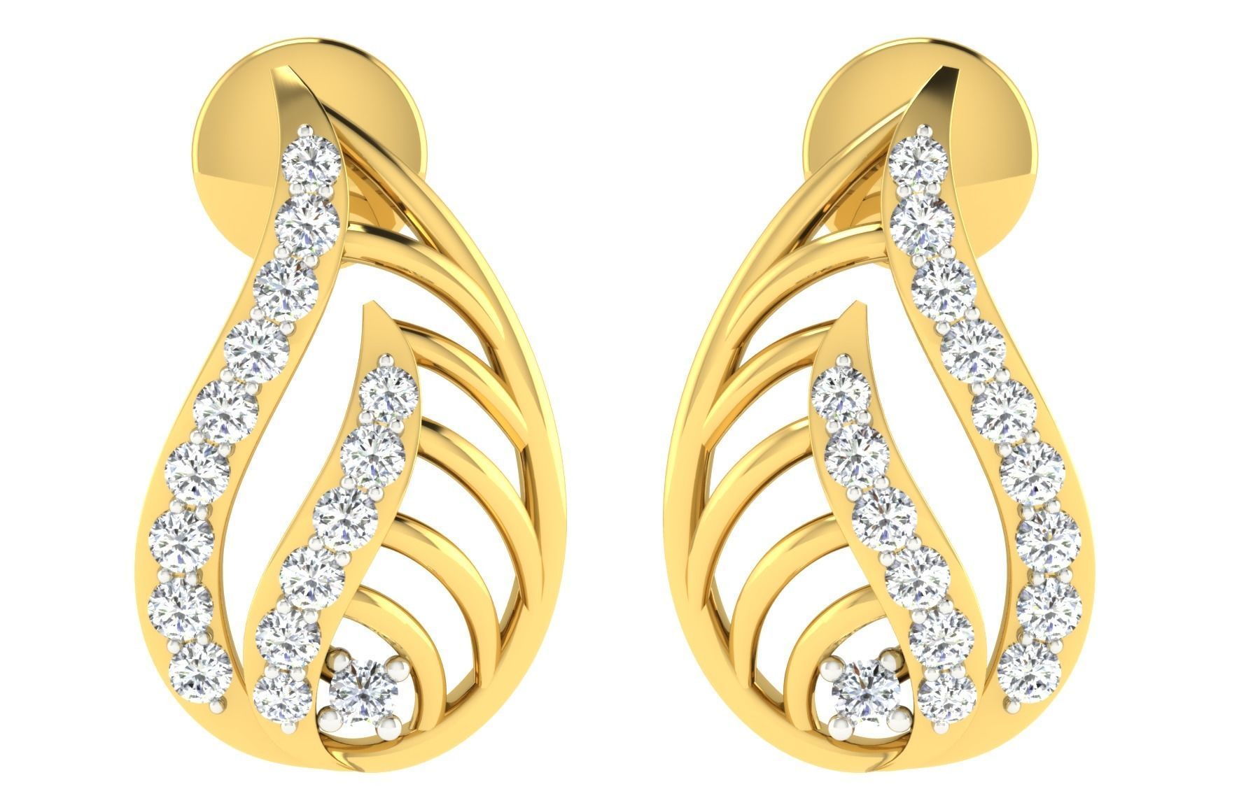 Women pendant earrings set 3dm mgx render detail  3D print model_4