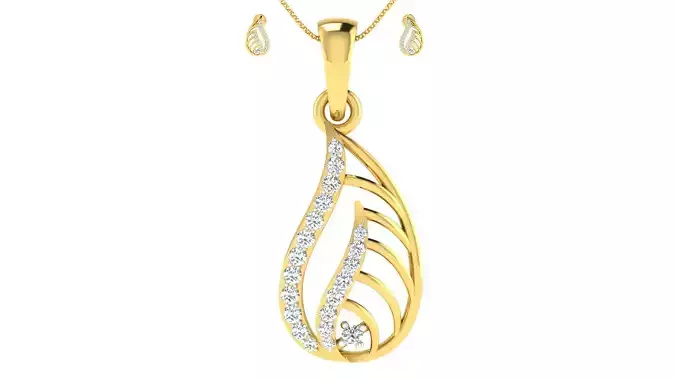 Women pendant earrings set 3dm mgx render detail 