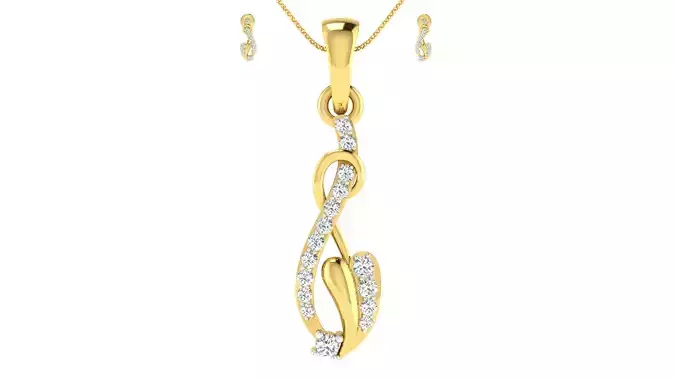 Women pendant earrings set 3dm mgx render detail 