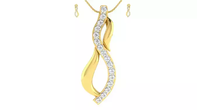 Women pendant earrings set 3dm mgx render detail 