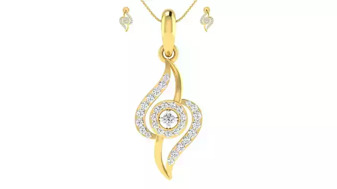 Women pendant earrings set 3dm mgx render detail 