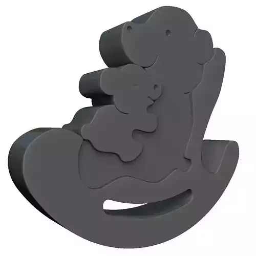 Bear Family Puzzle 3D print model