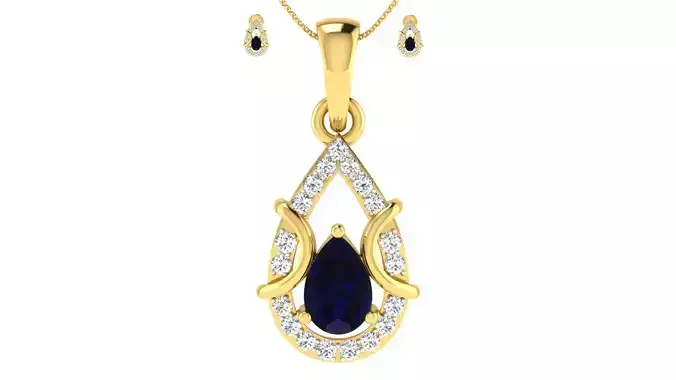 Women pendant earrings set 3dm mgx render detail 