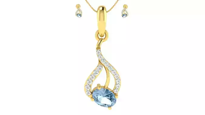 Women pendant earrings set 3dm mgx render detail 