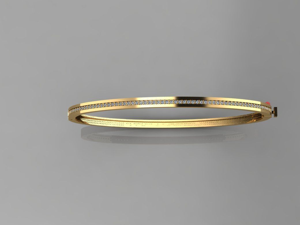 GC GOLD BRC023- Diamond BRACELET 3D print model_1