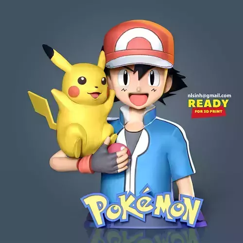 Satoshi and Pikachu - Fanart