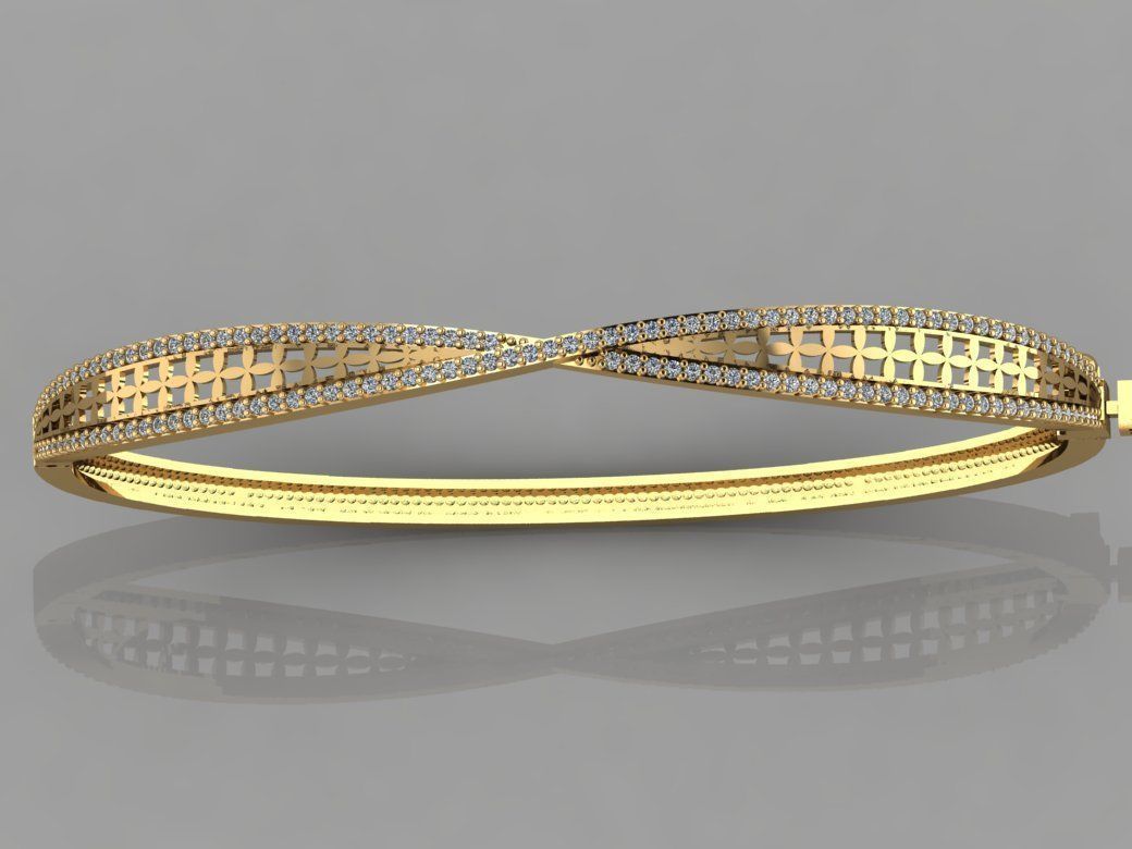GC GOLD BRC025- Diamond BRACELET  3D print model_1