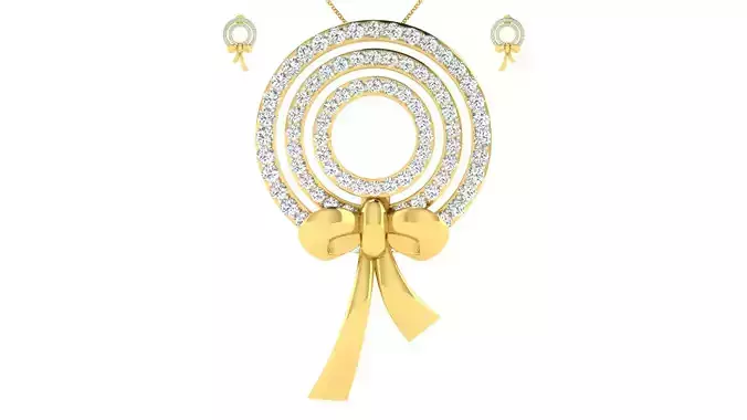 Women pendant earrings set 3dm mgx render detail  3D print model