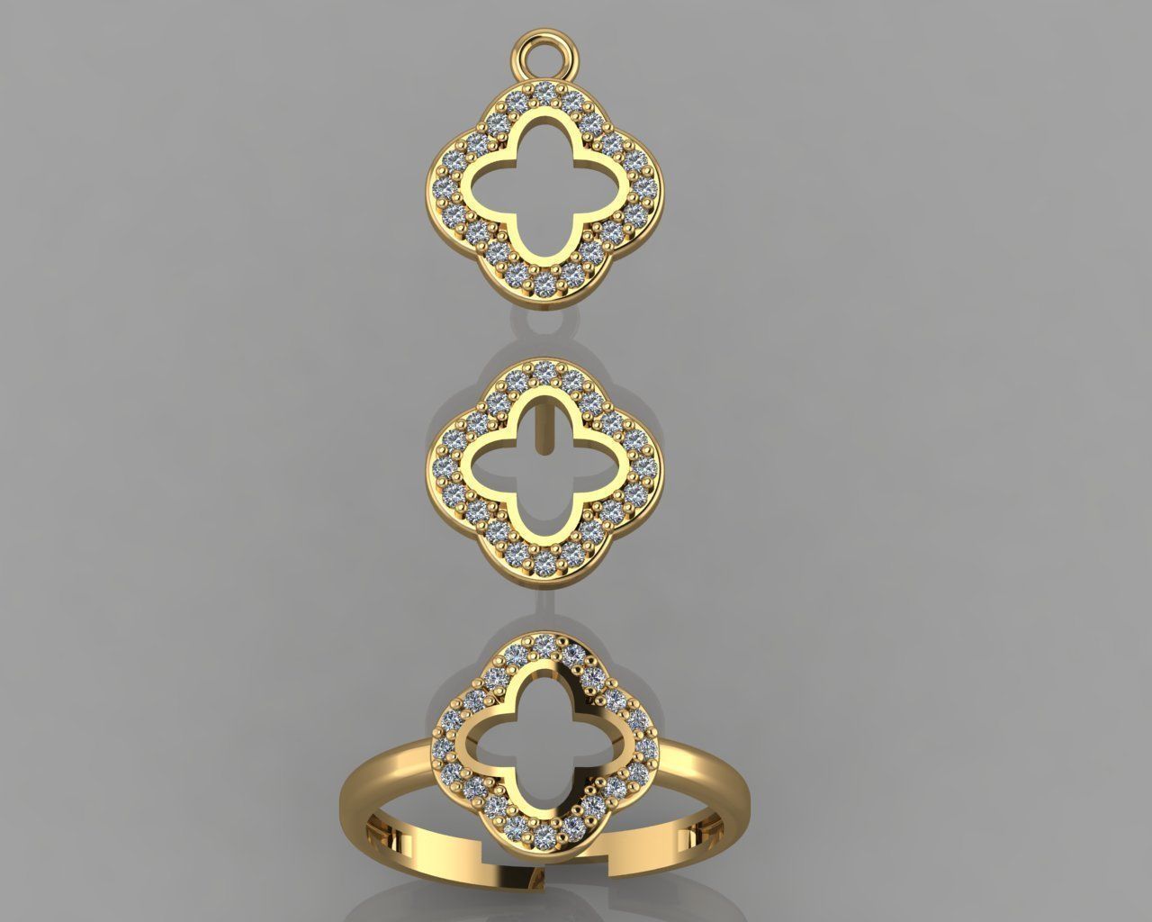 GC GOLD CM009- Diamond set 3D print model_1