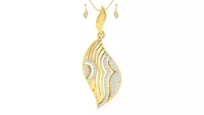 Women pendant earrings set 3dm mgx render detail  3D print model