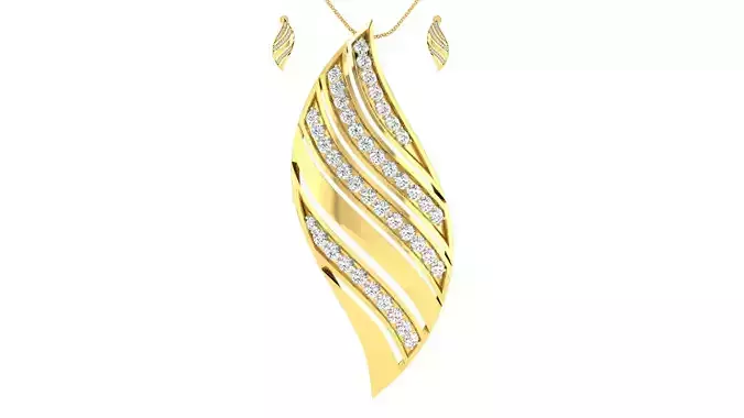 Women pendant earrings set 3dm mgx render detail  3D print model