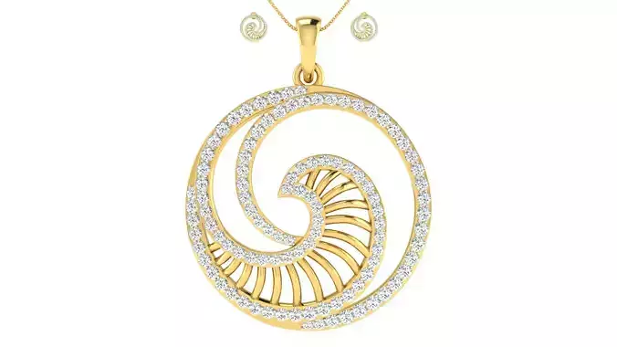 Women pendant earrings set 3dm mgx render detail  3D print model