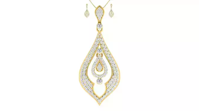 Women pendant earrings set 3dm mgx render detail  3D print model
