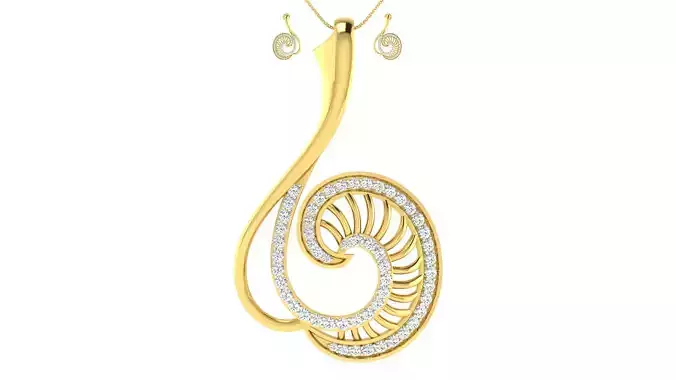 Women pendant earrings set 3dm mgx render detail 