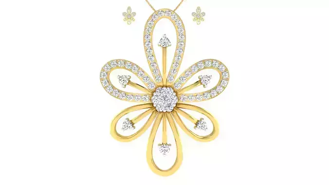 Women pendant earrings set 3dm mgx render detail 