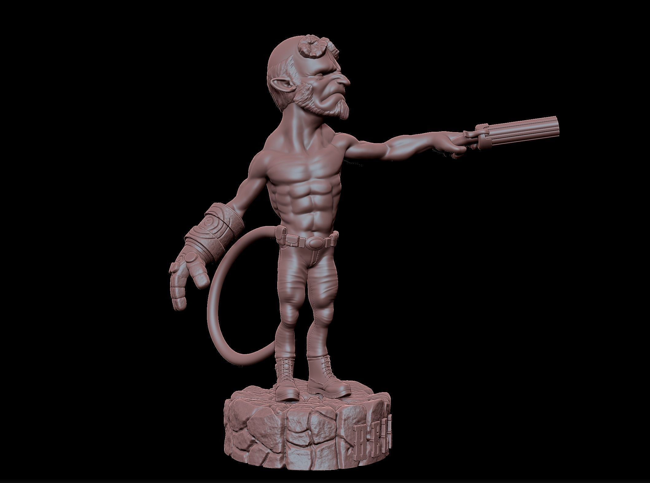 Hellboy miniature 3D print model_12