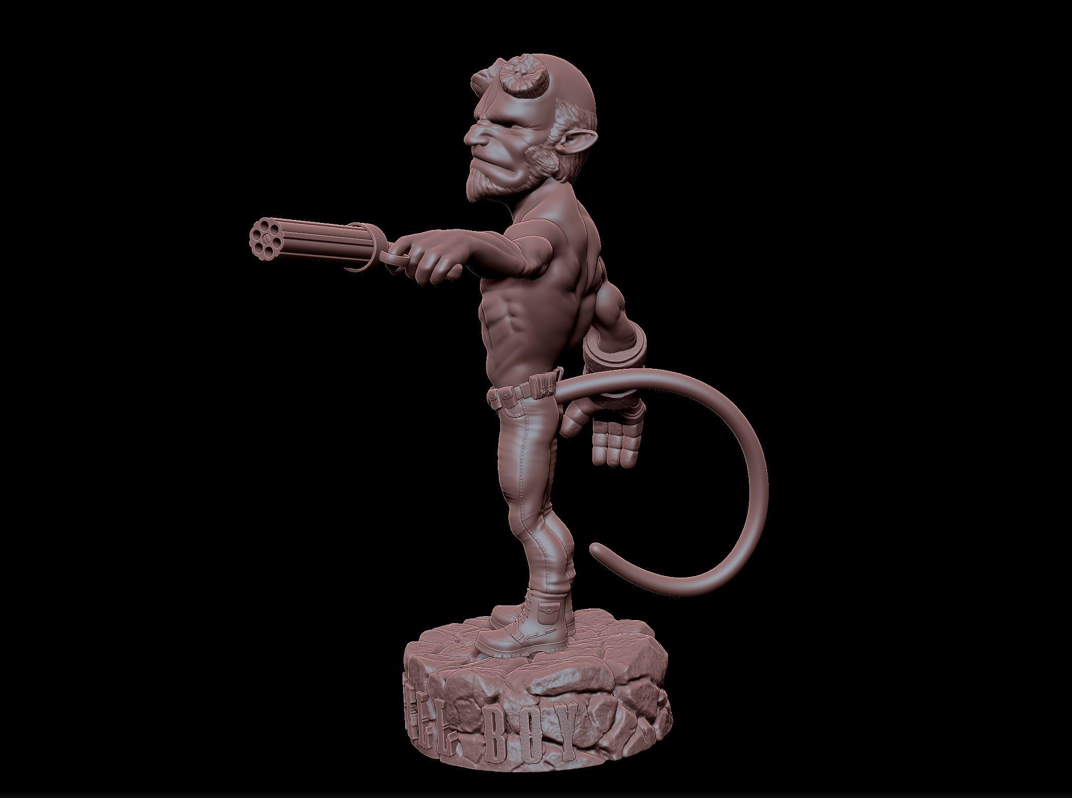 Hellboy miniature 3D print model_7