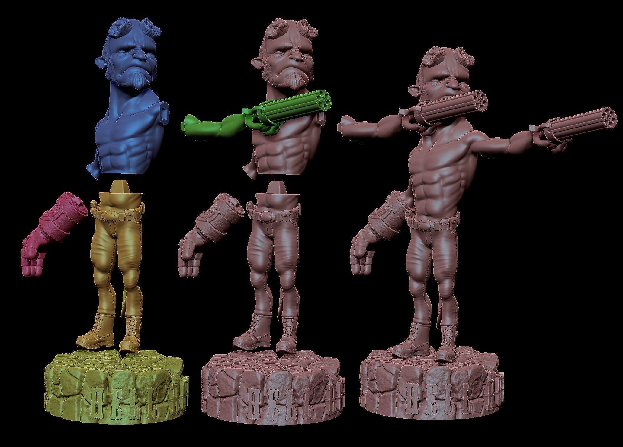 Hellboy miniature 3D print model_14
