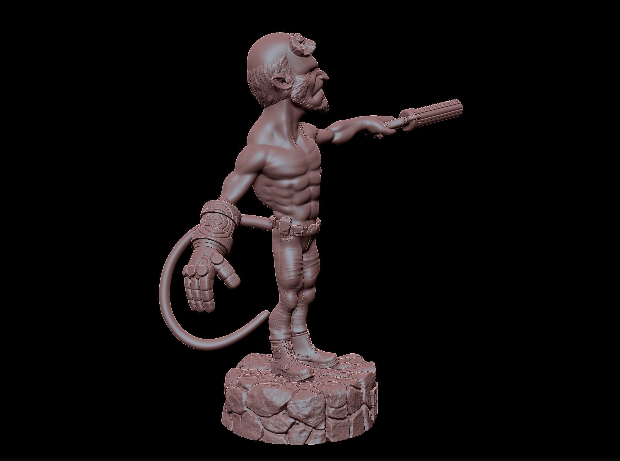 Hellboy miniature 3D print model_11